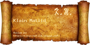 Klain Matild névjegykártya